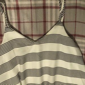 Stripe tank top with double strap shoulder